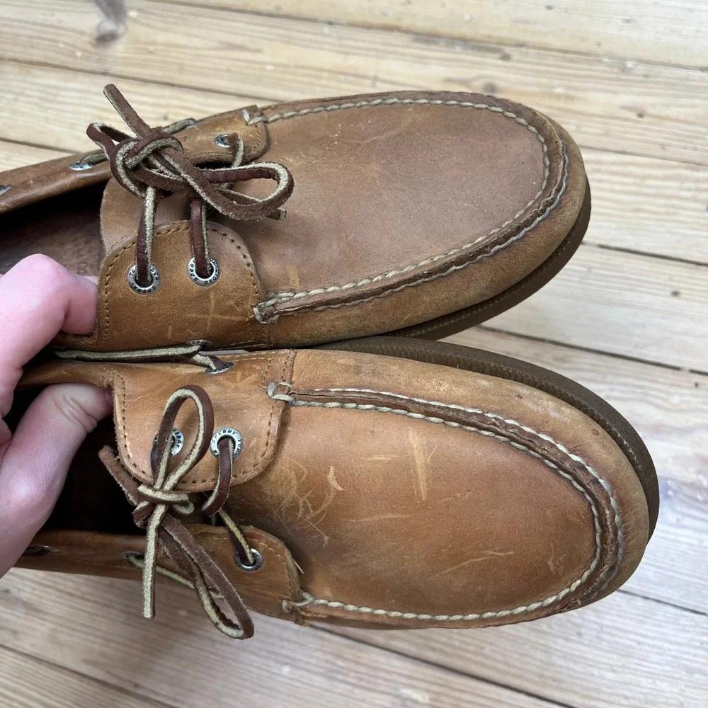 Sperry Top-Sider Mens 11M Authentic Original Leather Boat Shoe Tan casual preppy